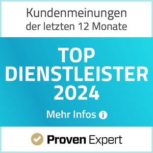 Proven Expert Bagde: Top Dienstleister 2024.